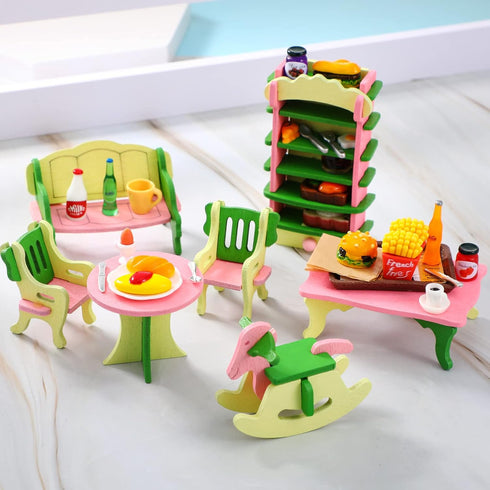 38 Pcs Miniature Food Toy for Dollhouse Accessories, Hamburger, Fries, Soda, and Fast Food Set