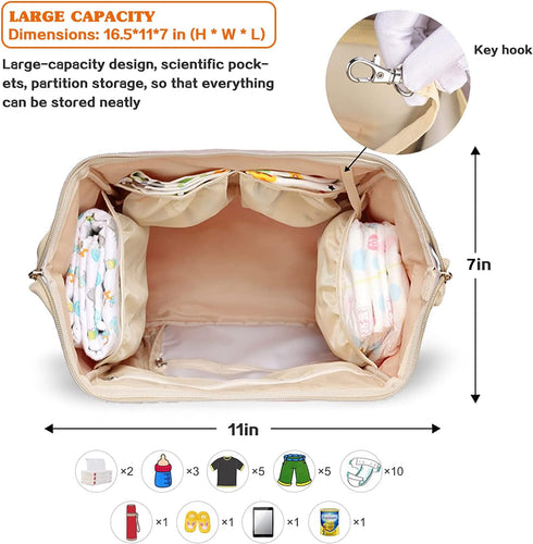 LIMHOO Backpack Diaper Bag for Men Dad, Waterproof Large Canvas Camo Nappy Bags, Baby Care Bag (Army Green)
