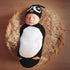 Cute Penguin Newborn Swaddle Blankets Hat Sets, Soft Baby Receiving Blanket Swaddle Sack Gift for Infant Boy Girl