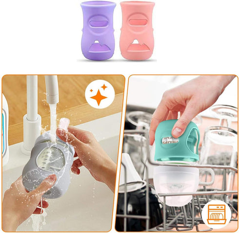 iLulala 4PCS 8 oz, Silicone Sleeves for Avent Natural Glass Baby Bottles, Anti Breakage Baby Bottle Holder Compatible