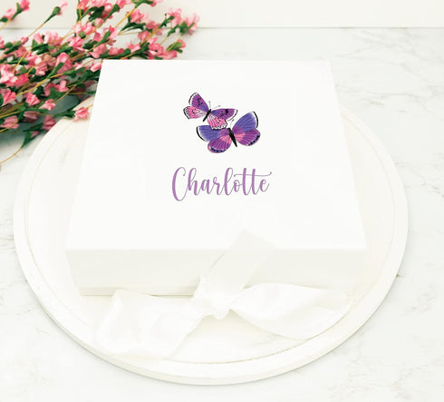 Set Set Personalized Baby Purple Butterfly Gift - Baby Brush & Comb - Toddler Girl Gifts - ECO Friendly Inks