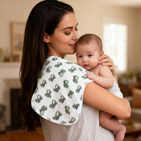 2-in-1 3 Set Newborn,12-Pack Baby Burp Cloths &Baby B.ibs Design Layers Thicken Cotton Absorbent and Soft Spit Up