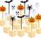 Tatuo 100 Pcs Plastic Halloween Picks - Cupcake Toppers, Pumpkin Fruit Picks, Halloween Toothpicks, Cocktail Skewers