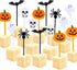 Tatuo 100 Pcs Plastic Halloween Picks - Cupcake Toppers, Pumpkin Fruit Picks, Halloween Toothpicks, Cocktail Skewers