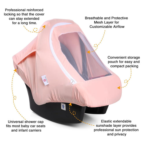 Summer Metplus Car Seat Cover Baby Girl, Breathable Mesh Window Infant Carseat Canopy, Stroller Sunshade Net