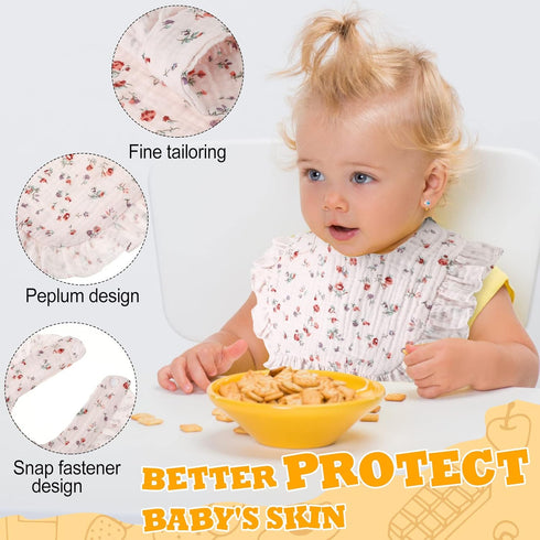 10 Mepase Pcs Large Muslin Baby Girl Bibs Drool Teething Bibs Lap Shoulder for Boy Girls Teething(Elegant Colors)