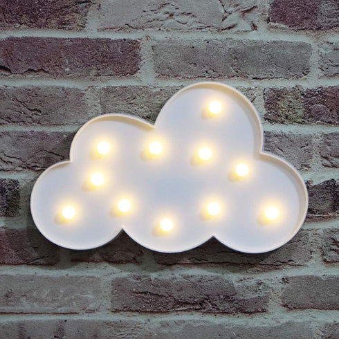 White LED Cloud Marquee Signs, Light Up Cloud Decorative Signs for Nursery Room Night Light, Baby Shower Decor