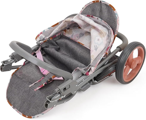 509 2 18", 3+ Crew: Melange Flora - Mabelle Duo Twin Doll Stroller - Accessory for Dolls Up to Foldable Design