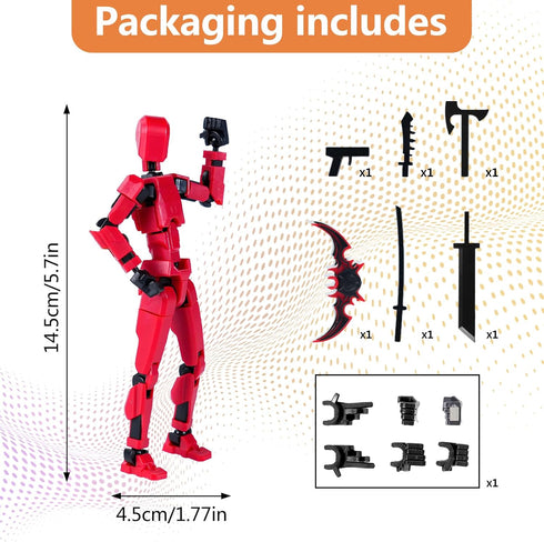 Rolling Art Set,(Assembly 13 Packaging, Magnetic Action Figure Completed) Model Action Figure Multi-Jointed