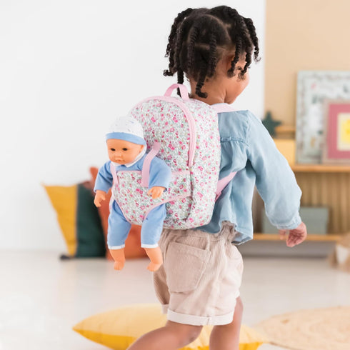 Backpack 12 Inch 1-3, Corolle Baby Doll Carrier for Dolls - Toddler Baby Doll Carrier for Little Girls Age Adjustable