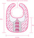 Littleforbig Adult Bib - Cotton Waterproof Babydoll Printed, Adjustable Velcro Closure - Pretty in Pink