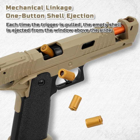 WSSXYQSL 120 6+ Soft Bullet Toy Gun Shell Ejecting with Bullets, Rapid-fire Realistic Toy Gun for Boys, Shooting Game