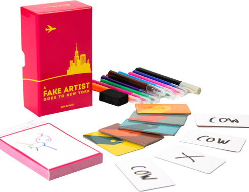 A Fake Artist Goes to New York, Japanese Social Deduction Party Game for 5-10 Players, Fun Drawing Game, Ages 8+