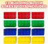 ArtCreativity Building Block Stress Relief Toys for Kids, Set of 12, Stacking Foam Squeeze Toys in 4 Colors