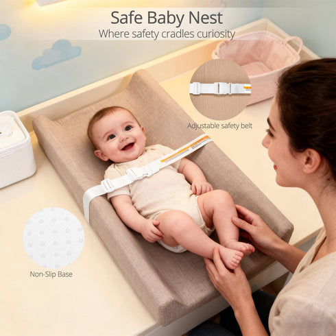 2 Pack 32" 16.6" Muslin Baby Changing Pad, Muslin Soft Cotton Covers & Waterproof Lining Foam Diaper Changing Table Pad