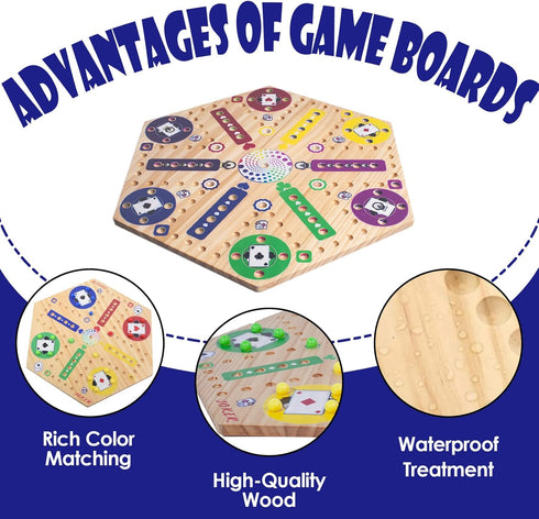 Extguds 6 4 6 30 1 1 Fast Track Marble Board Game, Wahoo Board Game Double Sided Painted, Fast Track Board Games