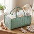 Huhumy Checkered Baby Diaper Caddy, Puffy Nursery Storage Organizer for Diapers & Babies Wipes, Large Quilted Tote Bag