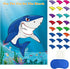 FEPITO Pin The Fin on The Shark Game, 24 Pcs Fins for Shark Birthday Party Decoration Supplies