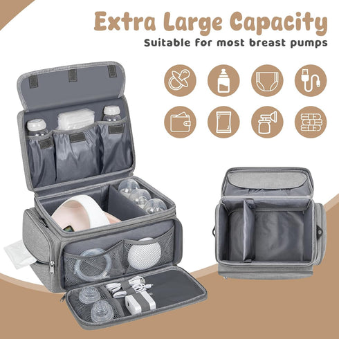 S1 S2 OCKLILY Breast Pump Bag for Spectra with Waterproof Mat, Breast Milk Cooler Bag for Pump Essentials, Pumping Bags