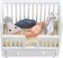 Miniature Dollhouse Baby Cradle, Dollhouse Crib Furniture Craft Decorations with 4 Cushions