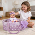 7 17-22 Inch Aori Pcs Reborn Baby Dolls Clothes with Bassinet for Baby Doll, Purple Carrier Bed and Baby Doll Clothes