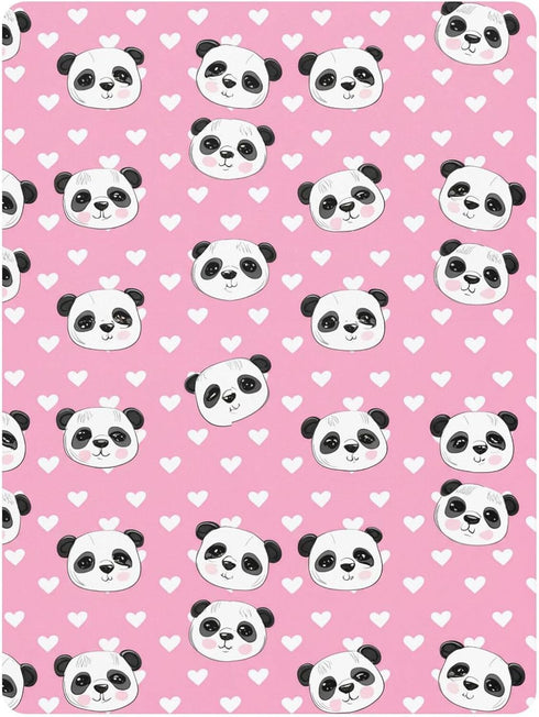 SEHANY 52"x28" Cute Cartoon Panda Fitted Crib Sheet - Soft Breathable Cotton Baby Crib Sheets for Standard Crib