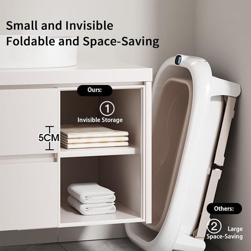 Generic Bathtub,75x45cm Portable Folding Kid Portable Anti-Slip Bathing,Folding Bathtub with Drain Plug | for Home
