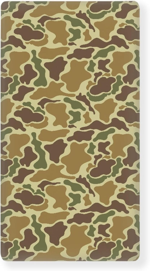 QINBEIDU Vintage Camo Green Fitted Crib Sheet Camouflage Retro Brown Army Standard Crib
