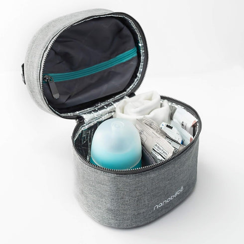 Pack Nanobebe Breastmilk Baby Bottle Deluxe Cooler & Travel Bag with Ice Included. Compact Triple Insulated, Easily