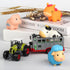 Oriate Farm Animals Transporter Tractor Carrier - 47.2 x 31.5 in Mat, Barnyard Animal Playmat for Kids