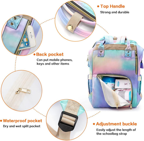 Backpack Backpack Diaper Bag for Mom & Dad, Multifunction Waterproof Baby Changing Bags, Large Nappy Bag