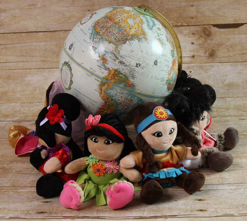 Soft Plush Around The World Dolls, 8 Pack, 8"