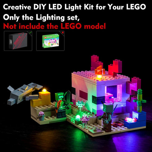 LED Light Kit for Lego The Axolotl House 21247, Minecraft Lighting Set Compatible with Lego 21247 (No Lego Model)