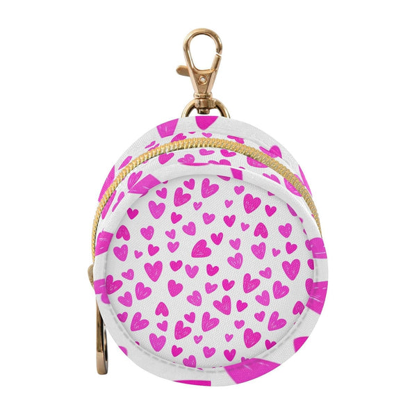 Heart Round Pacifier Storage Case with Zipper, Portable Pacifier Case for Travel,