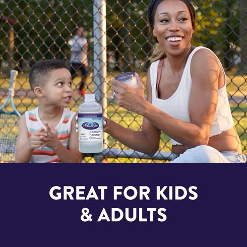 1 Pack 8 Pedialyte Electrolyte Drink , Hydration Drinks for Kids & Adults, Unflavored, Liter