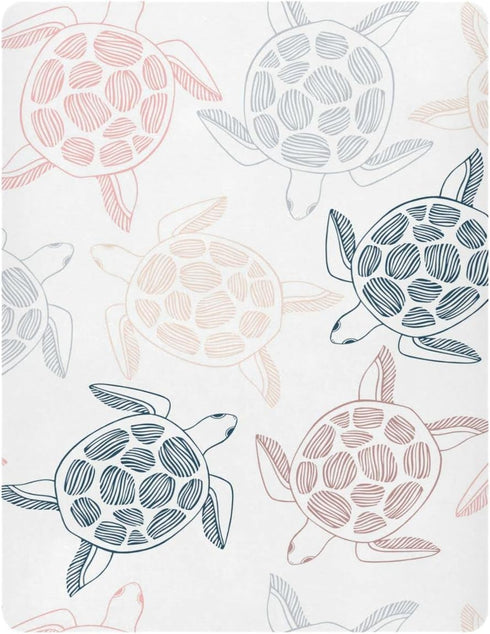 xigua Sea Turtles Fitted Crib Sheet for Girls and Boys, Soft Breathable for Standard Crib & Toddler Bed Mattress, 27 x 39 in by xigua