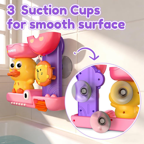 1-3: 1 2 3 2-4 12+ Bath Toys for Kids Ages Toddler Bath Toys for Year Old Girl Gifts - Pink Bathtub Toy for Toddlers
