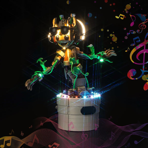 BrickBling LED Light for Dancing Groot, Creative Lighting Compatible with 76297 (Music Version)