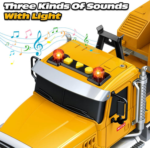 3 4 5 6 7 8 15" Bstoyder Kids Toys for Years Old Boys, Crane Truck Toy with Lights, Sounds, Toddler Friction Powered