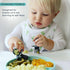 Grabease Toddler Utensils Set - White Toddler Spoons and Forks, Baby Silverware for Self-Feeding, BPA-Free