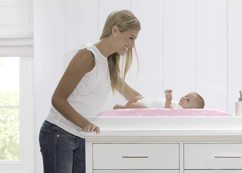 Pink Plush Cover Contoured Changing Pad by Delta Children