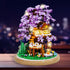 Sets Set DIY Flower Building Toy Miniature Cherry Blossom Tree House Building Kit, Purple & Yellow Sakura Flowers