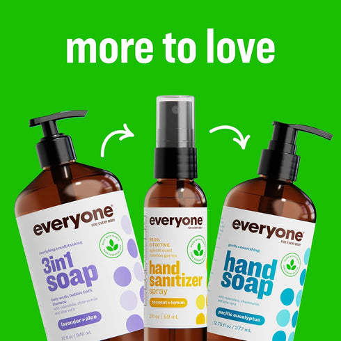3-in-1 32 (Pack 6) Everyone Kids Soap, Body Wash, Bubble Bath, Shampoo, Ounce of Tropical Coconut, made with Essential