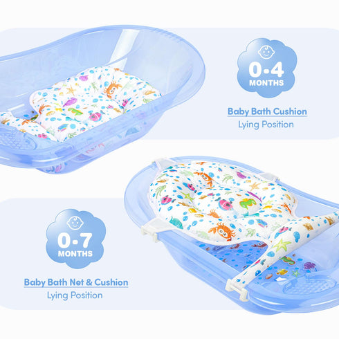 Generic 5 2 (1 Pack) Multifunctional Baby Bath Net With Cushion - Adjustable, Point Seat Support, Bath Sling, Newborn