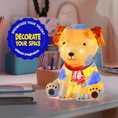 8-12, 3 4 5 6 7 8 9 10 11 12+ LAOESE Paint Your Own Dog Lamp Kit, Art Supplies Painting Kits for Kids, Arts and Crafts