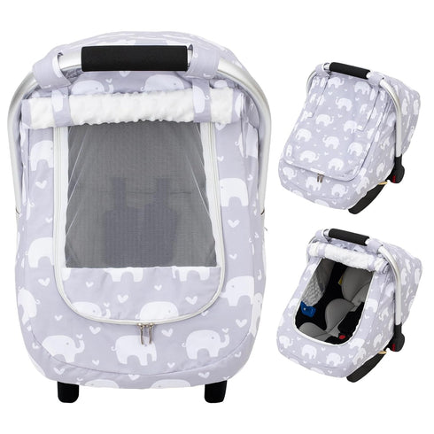 Car Seat Cover Baby, Mink Dot Infant Car Seat Cover for Outdoor,