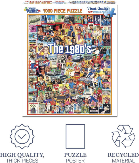 The Eighties 1000 Piece Jigsaw Puzzle by White Mountain Puzzles