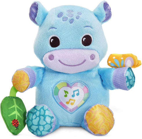 VTech Baby Hug-a-Hippo Musical Plush Toy with Lights and Textures, Blue