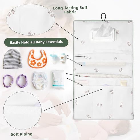 Baby Diaper Bag Organizer, Compact & Foldable Travel Organizer Pouches for Diaper Wipes and Small Essentials, Gift
