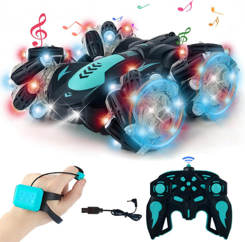 Gesture Sensing RC Stunt Car, 2.4G 4WD Hand Controlled, 360° Flips, Remote Control Car Toy for Boys